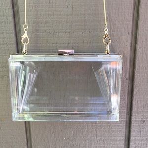 Clear plastic shoulder bag